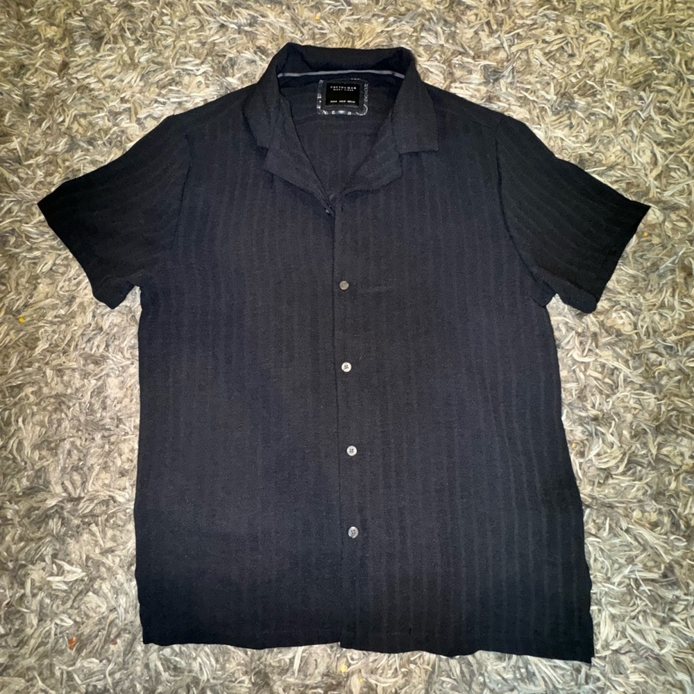 Men's Black Short Sleeve Cactus Man Shirt